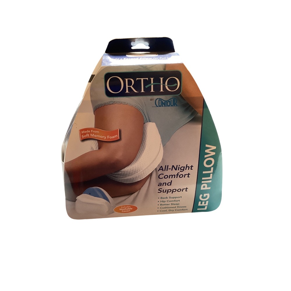 Ortho Leg Pillow by Contour Soft Memory Foam Knee Hip Back Support White NEW